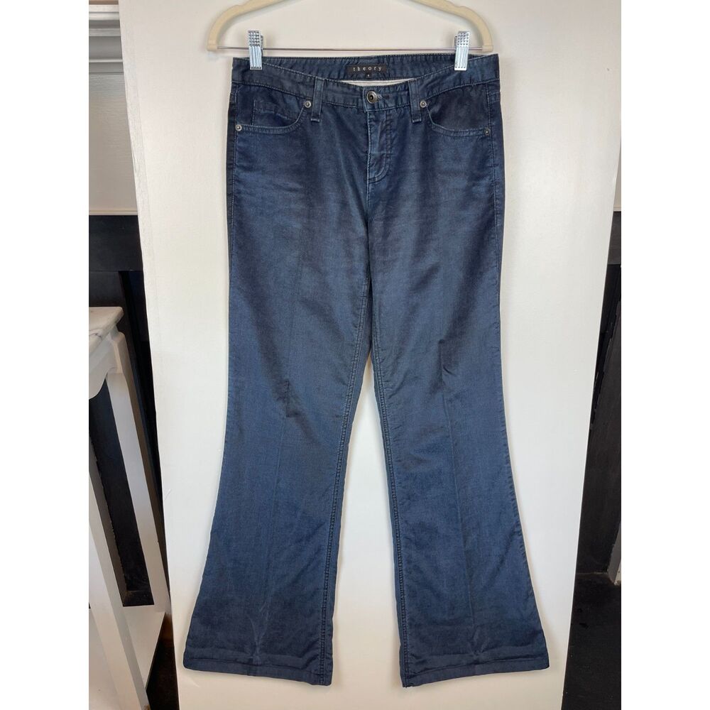 Theory Velvet Flare Jeans - Size 4  bohemian chic, glamorous, retro-inspired
